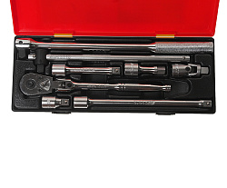 Набор инструментов 8 предметов слесарно-монтажный 1/2" (ключ трещот.,воротки,удлинит.) в кейсе JTC-K4083